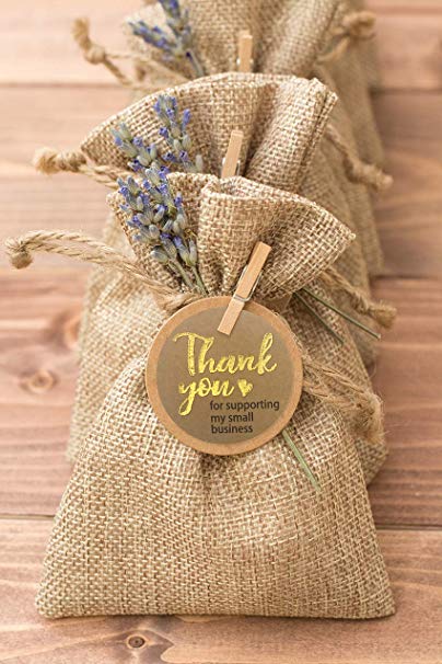 500 stuks bedankt voor het steunen van mijn bedrijf kraft stickers goudfolie woorden sticker geweldig voor zakelijke decoratie sticker