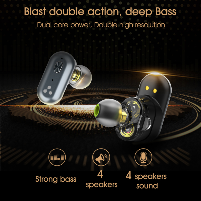 SYLLABLE-auriculares inalámbricos S101 de graves, cascos de deporte inalámbricos con tecnología TWS, potentes graves, reducción de ruido para música, Chip QCC3020 de SYLLABLE S101