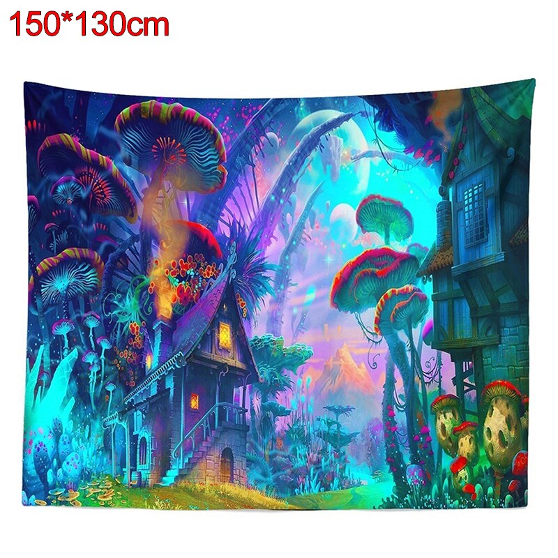 Forest Mushroom Tapestry Psychedelic House Wall Hanging Cover Tapestry Home Decor Wall Tapestry Tapestry Wall Hanging