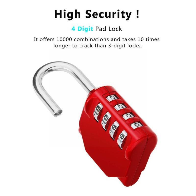 Combination Lock 4 Digit Anti Rust Padlock Set Outdoor Gate Padlock Lock Storage Weatherproof G6n1