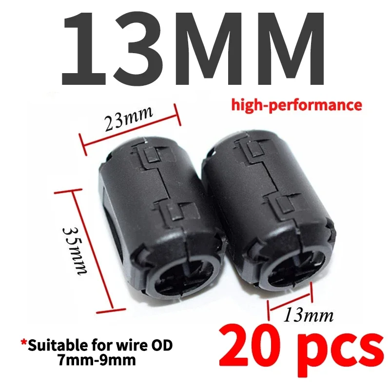 Anillo de Cable de núcleo de ferrita, cuenta de estrangulación de 3,5/5/7/9/13/15mm, filtro supresor de ruido RFI EMI para antena USB, Cable de Audio compatible con HDMI: YELLOW