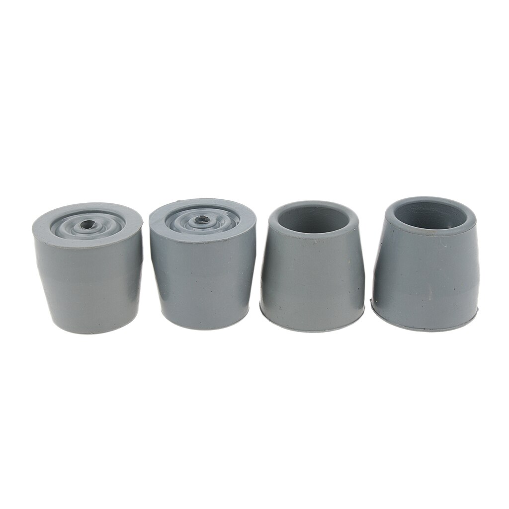 4 Pcs Walking Stick Ferrules Rubber Anti-slid Crutch Rubber Cane Replacement Tips Stability: Gray