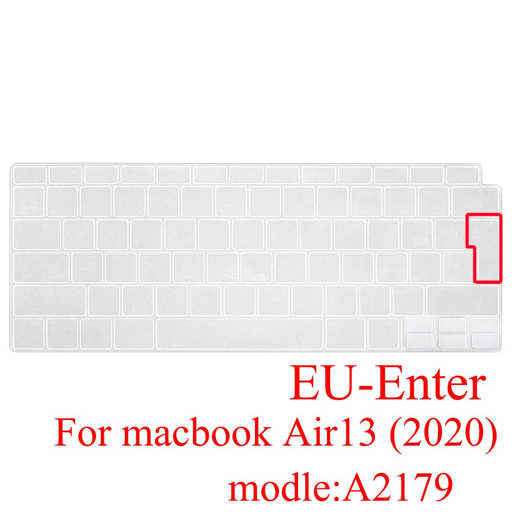 Laptop Keyboard cover For macbook Air 13 protective film Air13.3 A2179 silicone keyboard cover Russian Spanish Korea: A2179 EU Clear