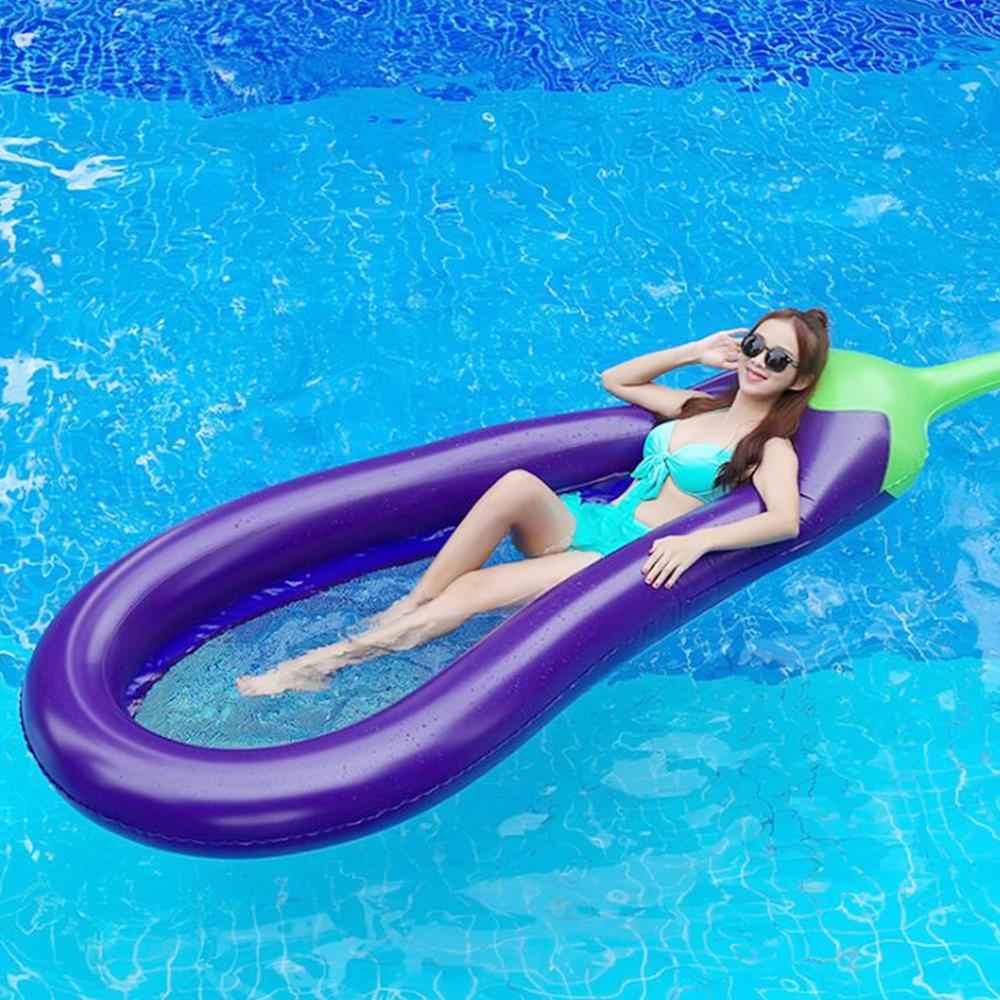 Flydende stol oppustelig pool flyde sommer voksne aubergine lilla børn strand flydende seng lounge