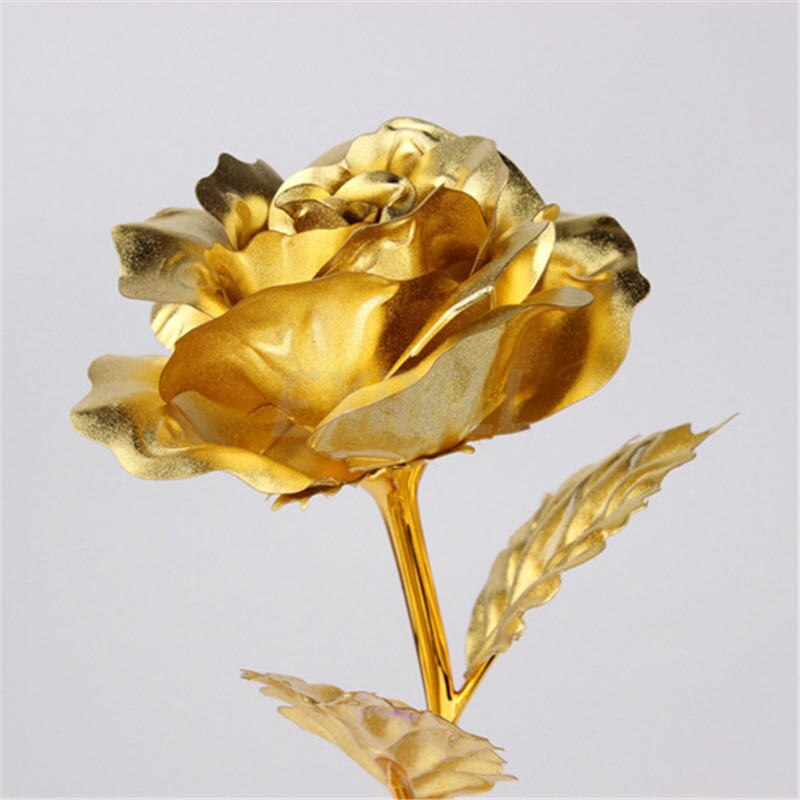 24K Gold Plated Rose Flower Valentine's Day Birthday Romantic Golden Rose Home Decor Festive Party Supplies