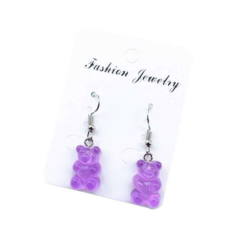 1 Pair Cute Mini Gummy Bear Earrings Minimalism Cartoon Female Ear Hooks Danglers Jewelry: C