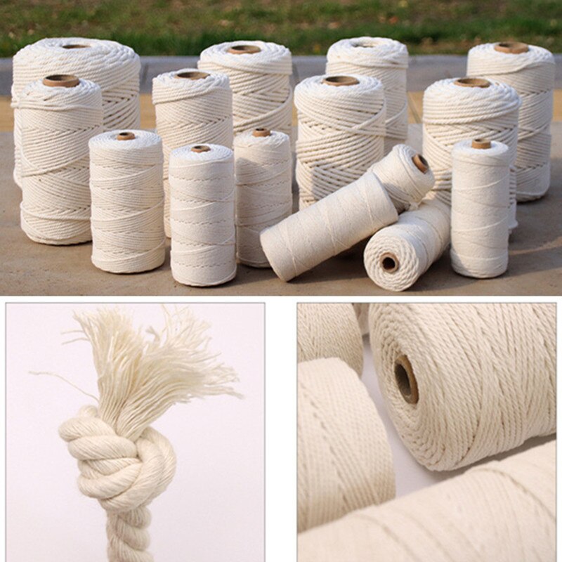 Macrame Cord Cotton Twisted Rope for DIY Craft Knitting Making Plant Hangers Wall Hangings Ornaments Weave Material