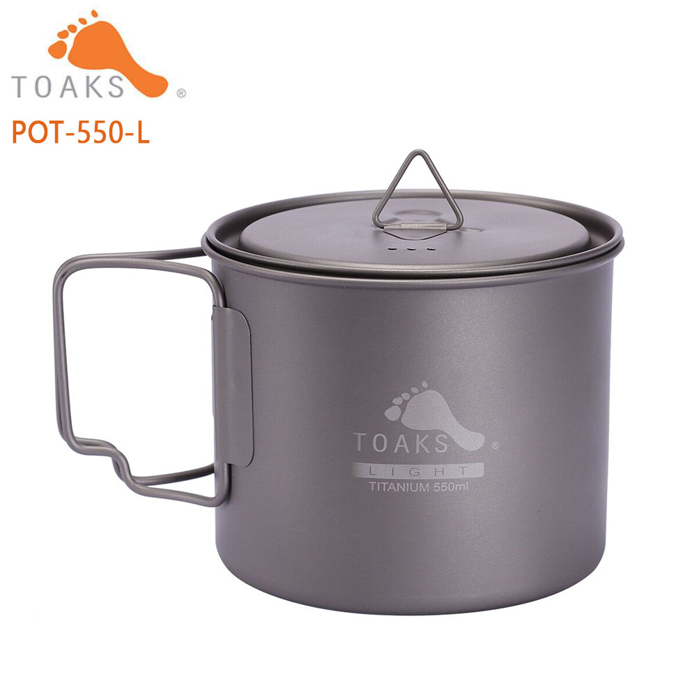 Toaks Titanium Cup Koffie Thee Mok Ultralight Voor Outdoor Camping Servies Opvouwbare Handvat 550 Ml 72G