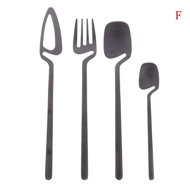 4Piece Rainbow Cutlery Kitchen Utensil Set Cutlery Set Stainless Steel: F