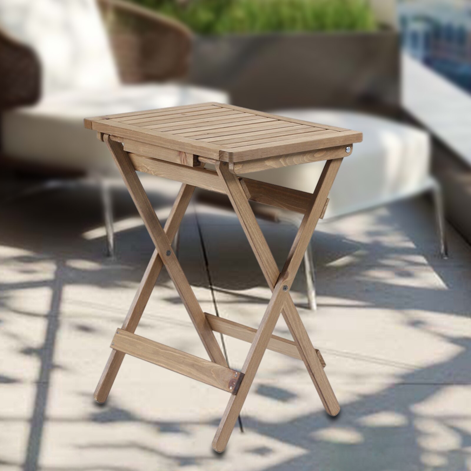 Natural Folding Table Storage Rack Furniture Workstations TV Tray Bedside Table for Coffee Dinner Snack Home