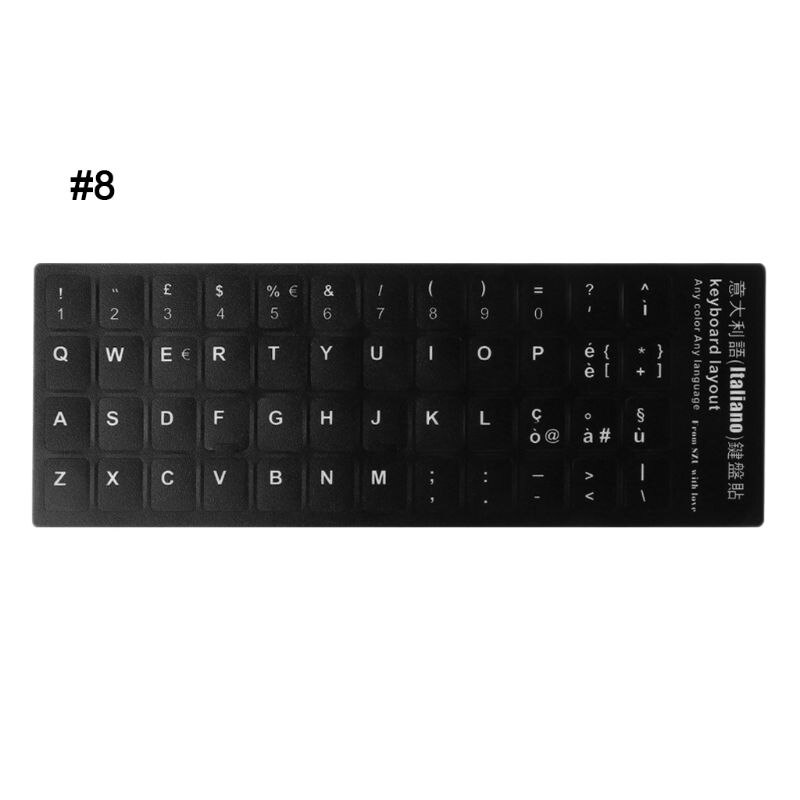 dauerhaft Russische/Französisch/Spanisch/Japanisch/Deutsch/Arabisch/Koreanisch/Italienischen Tastatur Sprache Aufkleber Schwarz hintergrund: 8