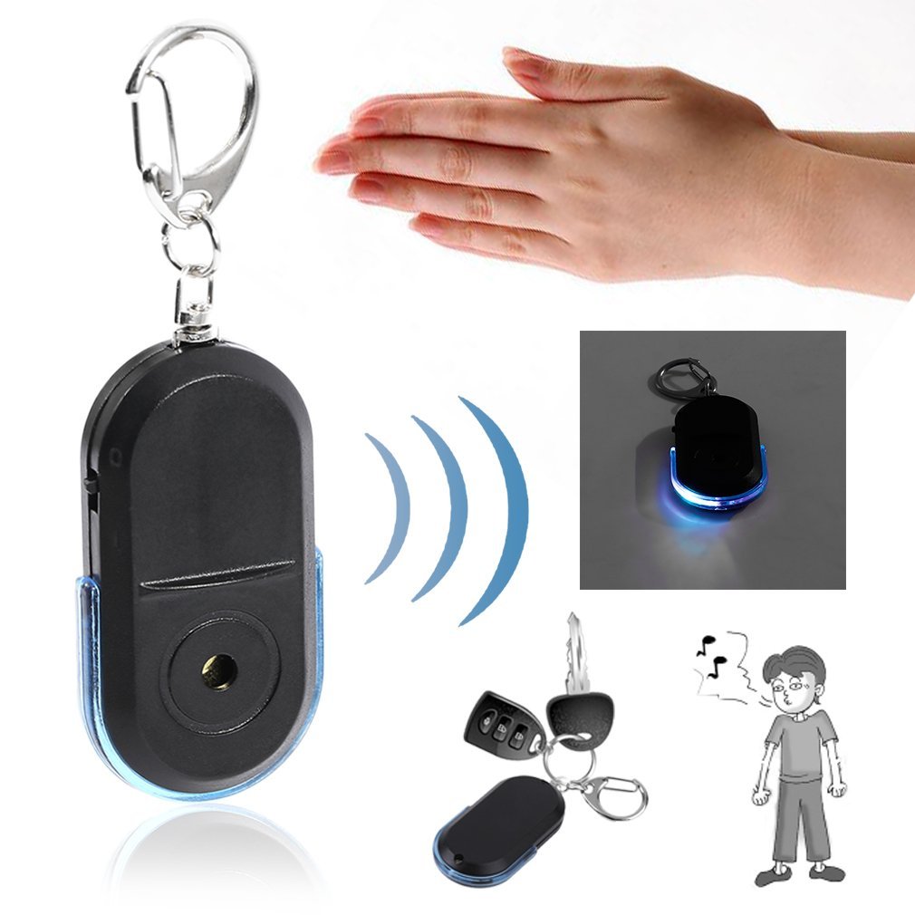 Draagbare Oude Mensen Anti-Verloren Alarm Key Finder Draadloze Nuttig Whistle Sound Led Licht Locator Finder Sleutelhanger