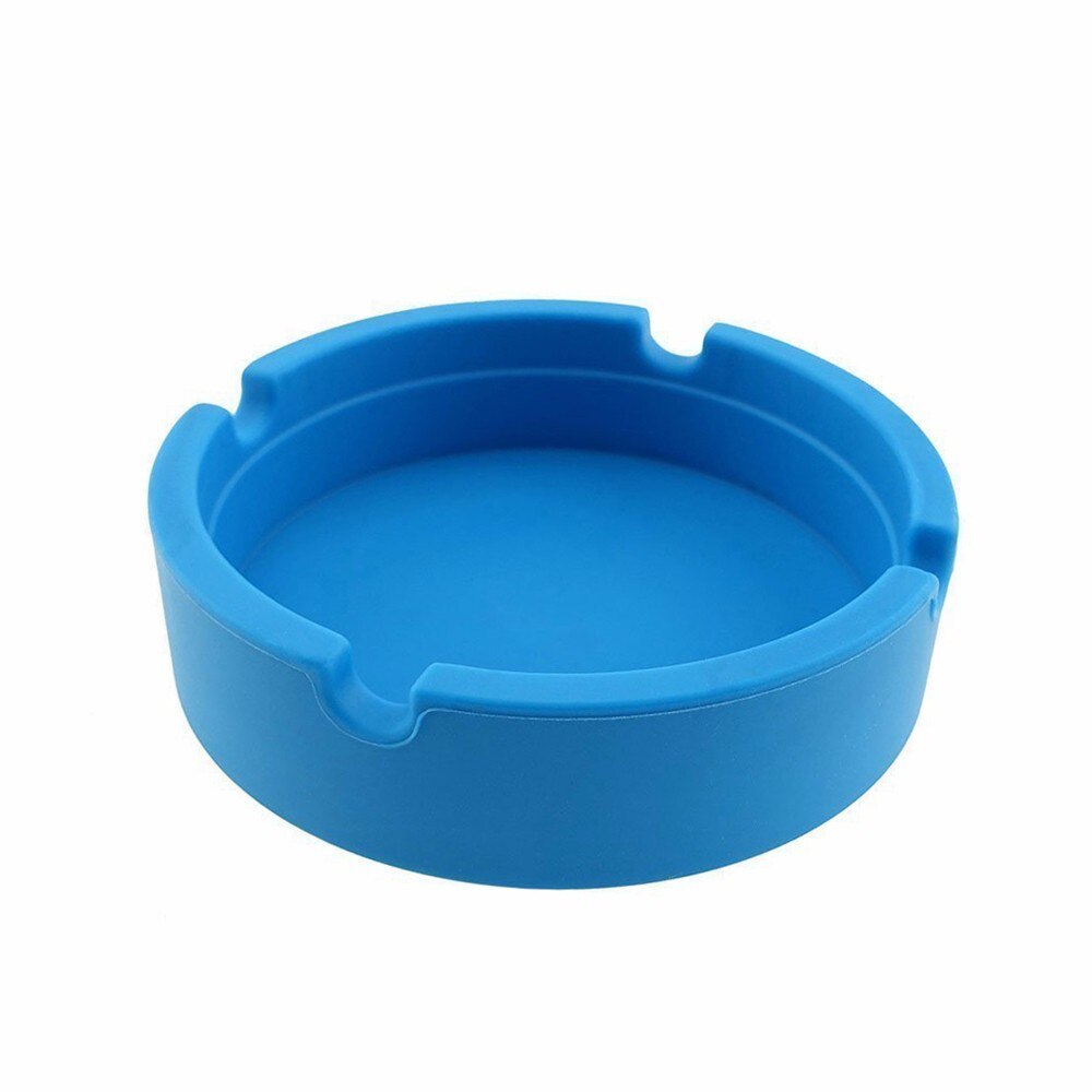 Silicone Rubber Round Ashtray Eco-friendly Fall-proof Noctilucent Ashtray Home Decoration #50: Blue 