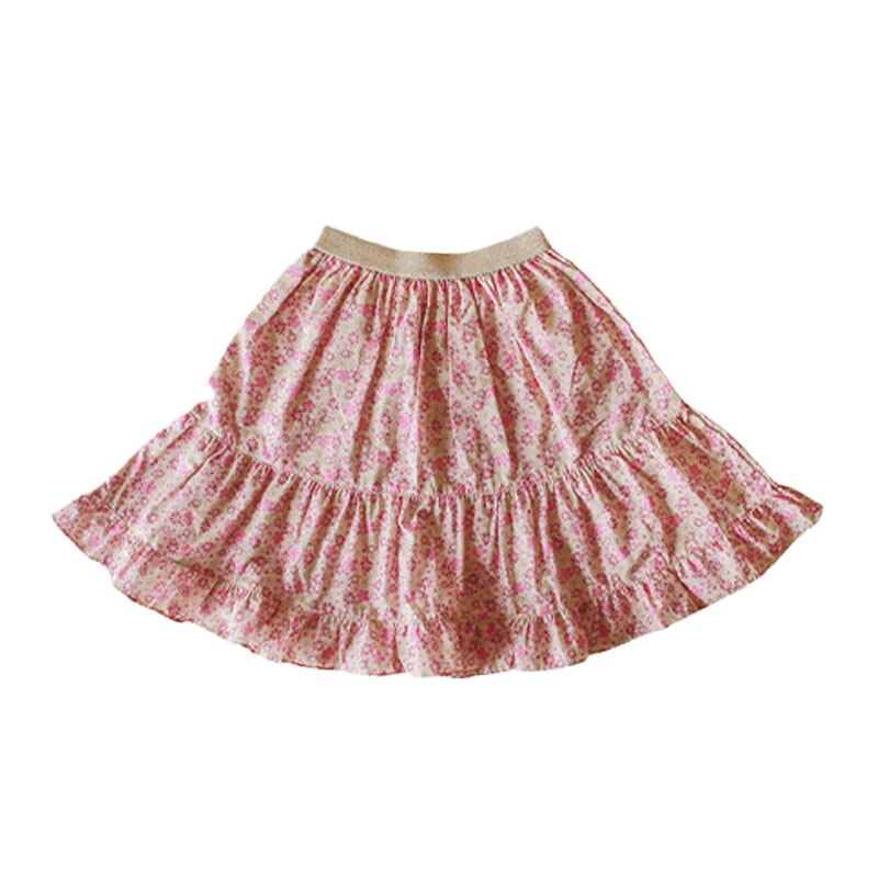 Falda de estilo coreano para adolescentes, ropa de princesa de línea A, Rosa, Verde, Floral, para niños de 0 a 8 años, 2022, E803: pink skirt / 90cm 2Year