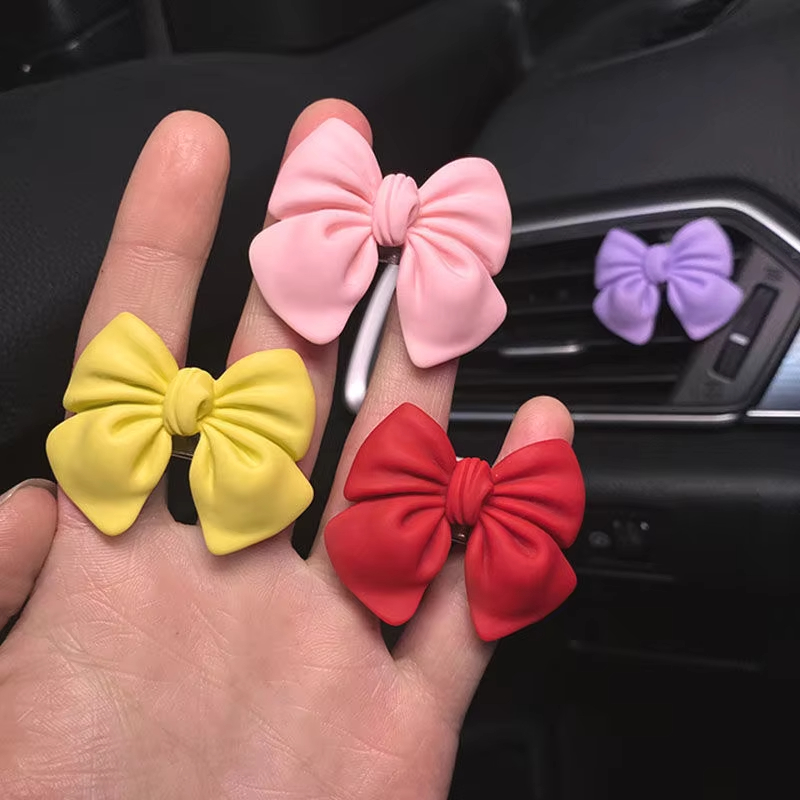 Désodorisant de voiture avec nœud papillon, parfum de style de voiture, odeur naturelle, clip de sortie de climatiseur, accessoires automobiles