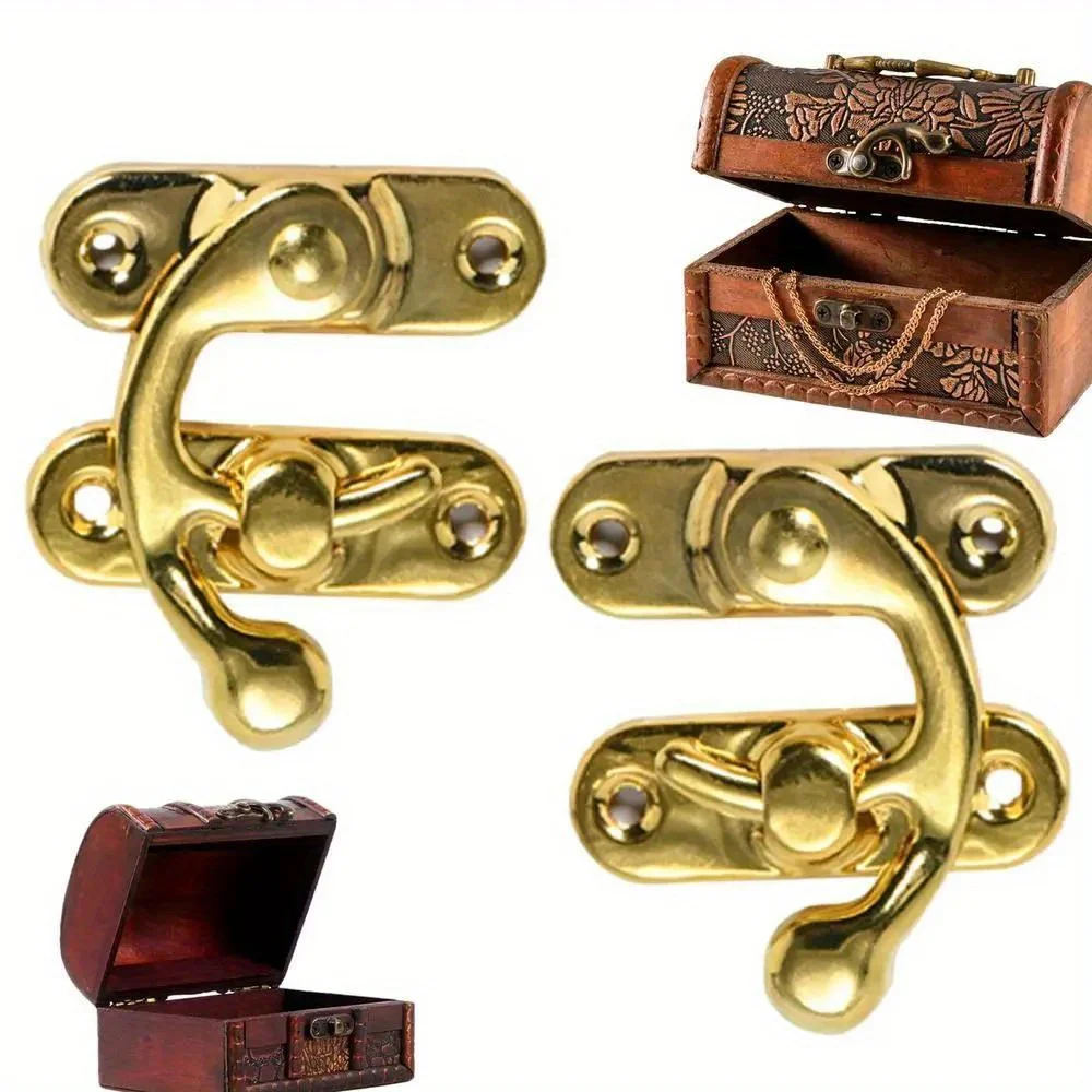 12pcs Wooden Box Toggle Latch Hasp Hook Lock Closure for Jewelry Chest Wine Case Leather Bag Handbag Suitcase with Screw