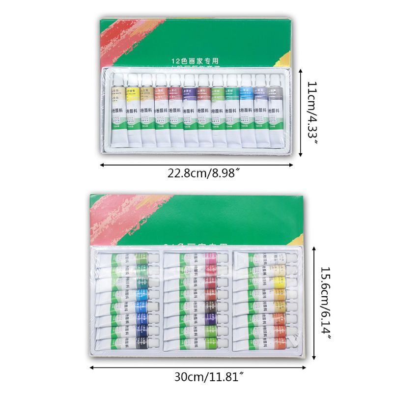 12ml 12/24 Colors Gouache Paint Tubes Set Draw Painting Pigment Painting Art Supplies