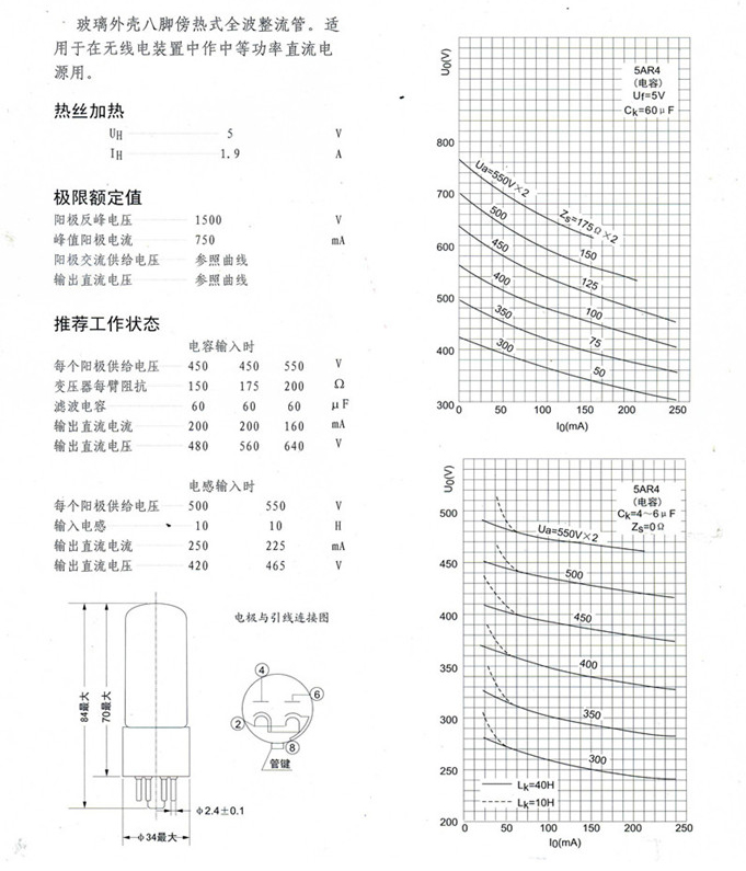 1 Stuks Shuguang Gelijkrichter Buis 274B Vervangt 5Z3PJ/5U4G Vacuüm Buis/Precieze Matching (Matching)
