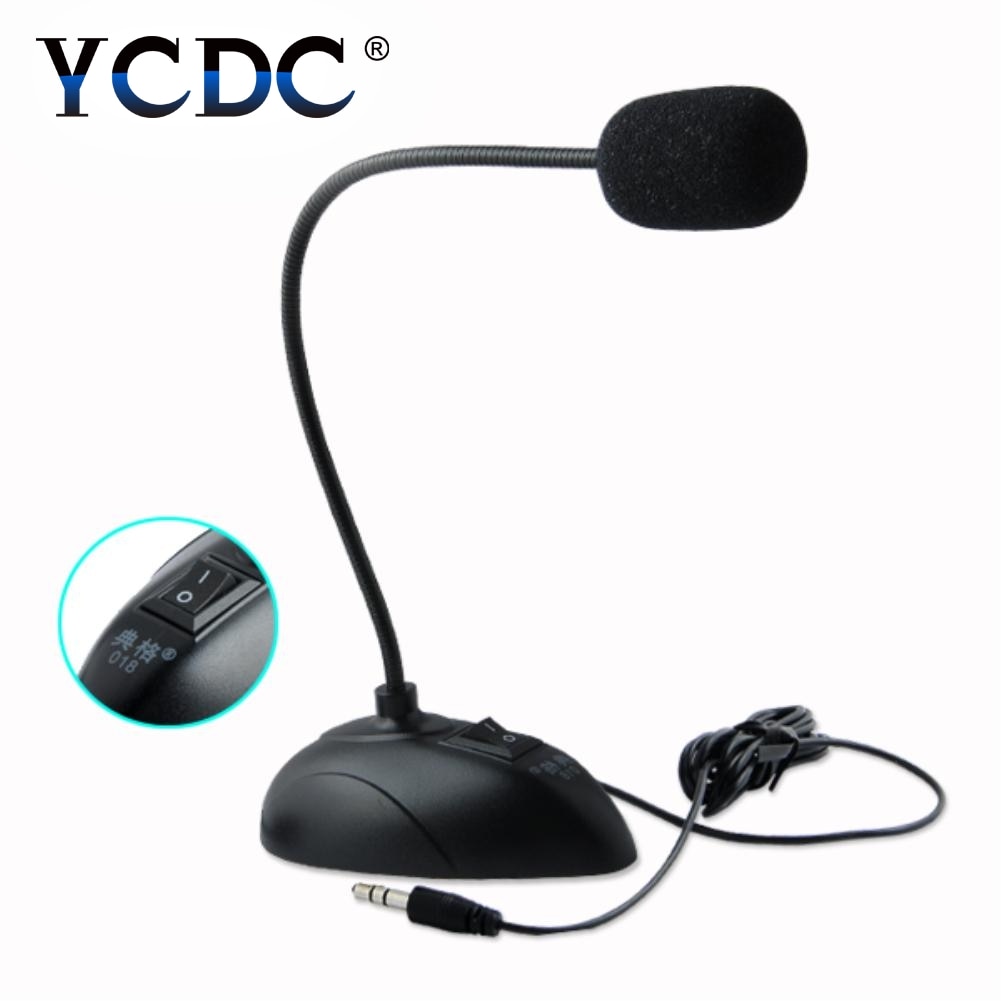 Ycdc Flexibele Stand Mini Studio Speech Microfoon 3.5 Mm Plug Zwanenhals Mic Bedrade Microfoon Voor Computer Pc Desktop Notebook