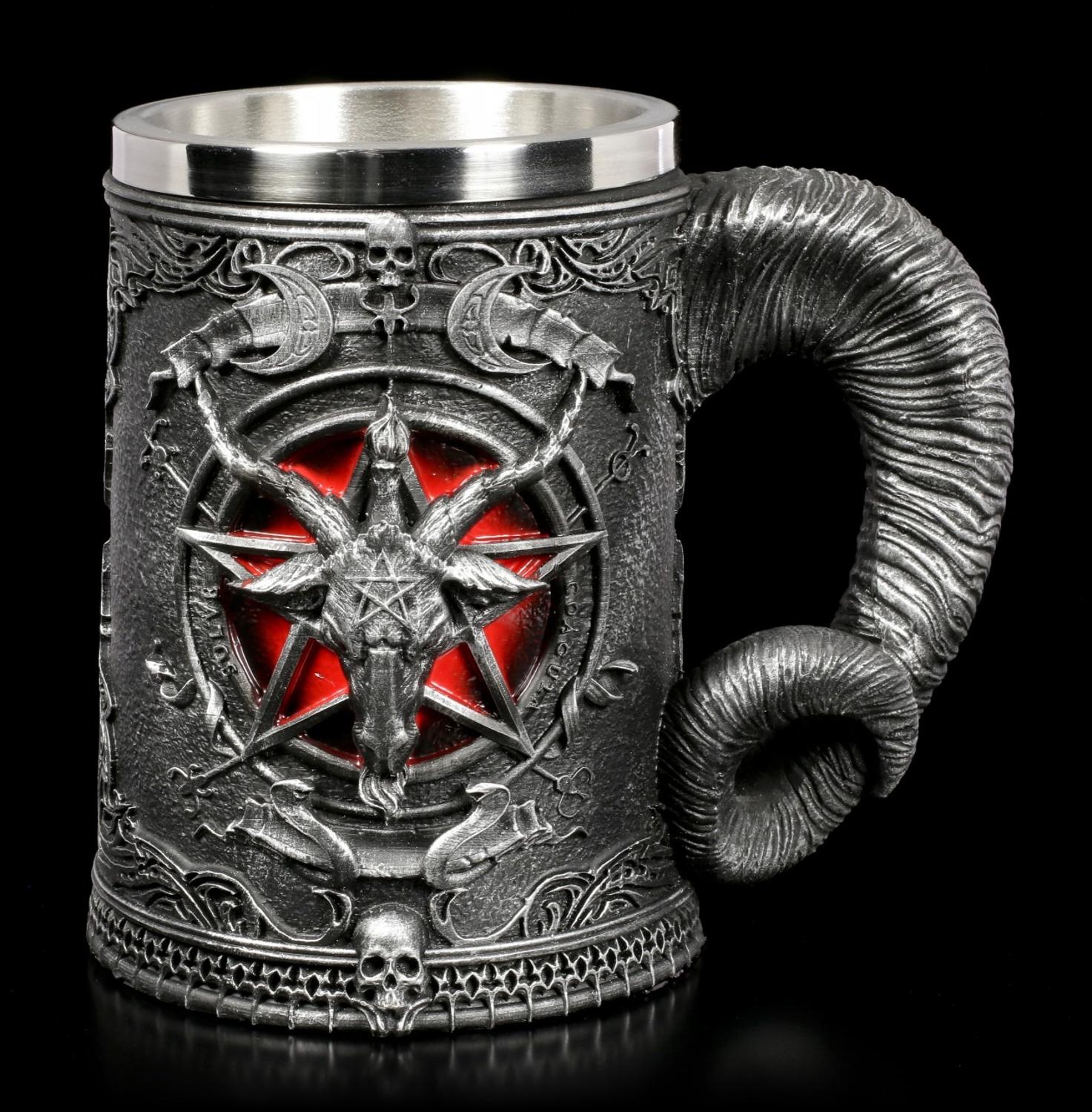 Christ mug devil goat head Devil water cup stainless steel beer goblet