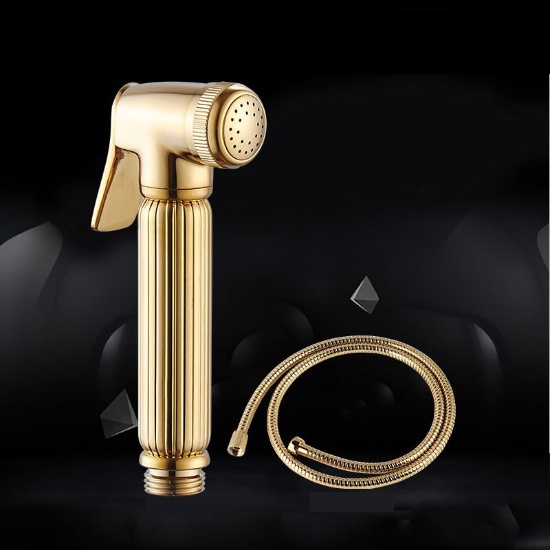 Gold Toilet Hand Held Bidet Spray with hose and holder