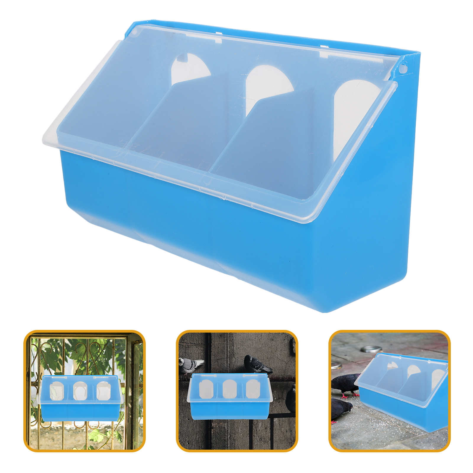 Hangable Pigeon Feeder Multi-Grid Pigeon Food Storage Box Bird Cage Hanging Feeder for Poultry Pigeon Parrot Food Storage Case