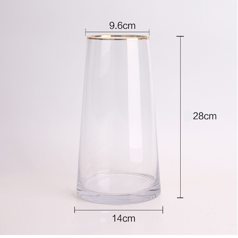 Luxe handgetekende gouden vazen voor kantoor, thuis, woonkamer, tafeldecoratie, vaas, eenvoud, transparante glazen vaas: 3