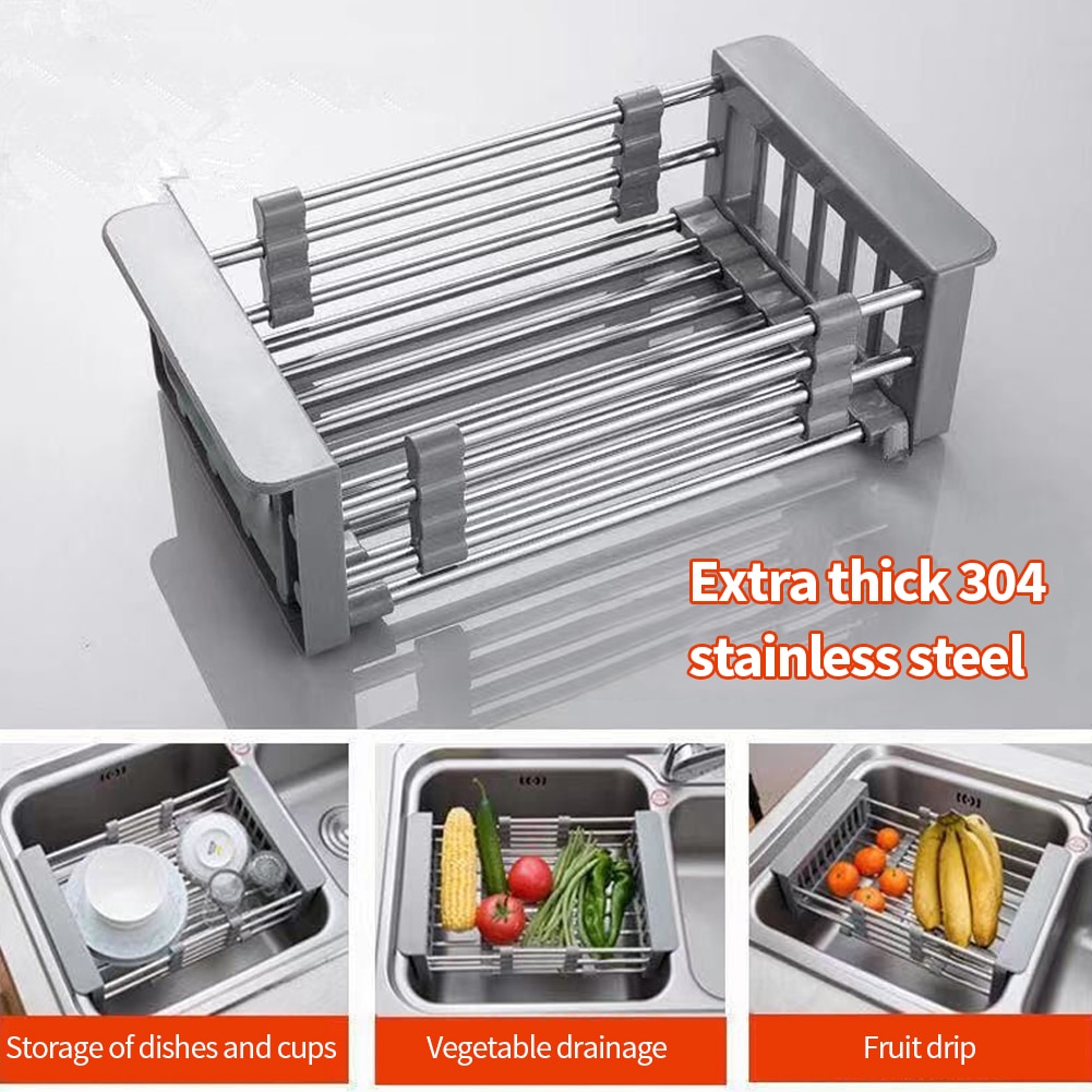 Adjustable Stainless Steel Dish Drying Rack Telesc... – Grandado