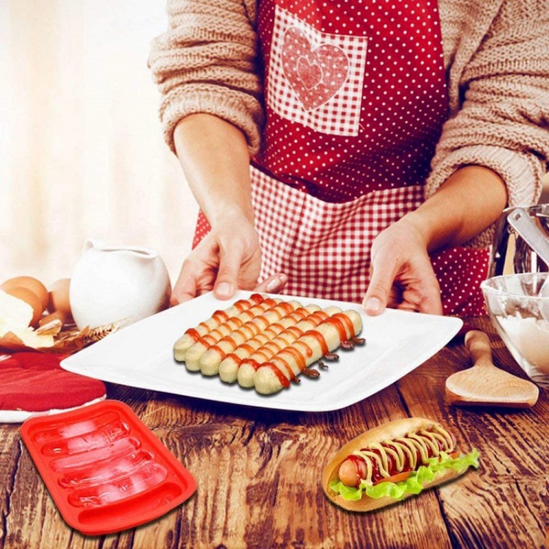 Silicone Sausage Maker Mold DIY Silicone Handmade Hamburger Dog Mold Reusable Kitchen Accessories Gadget for Cake Baking Pie