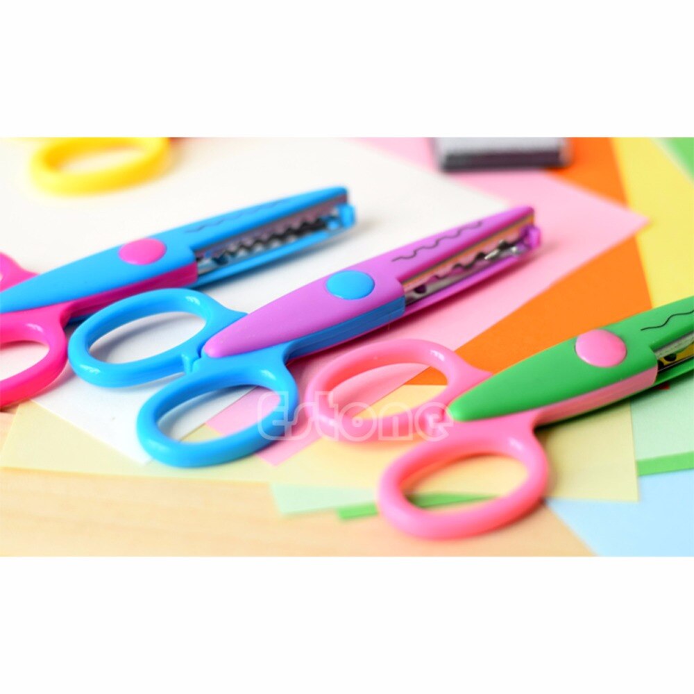 Tijeras de borde decorativas para manualidades, 1 unidad, corte de papel ondulado