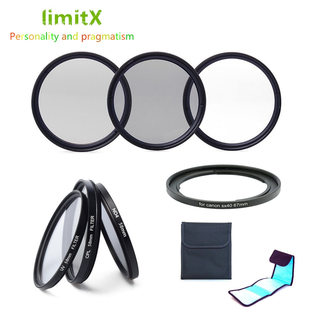 Accessoires Uv Cpl ND4 Filter Lens & Adapter Ring Case Kit Voor Canon Powershot SX540 SX530 SX520 SX50 SX40 SX30 SX20 Hs Camera