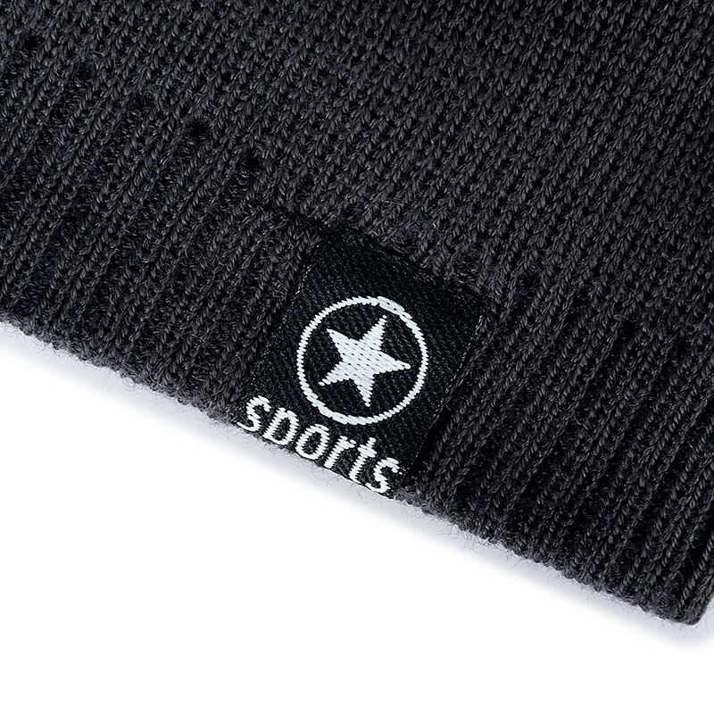 Stjärna vintermössa lägg till päls varma mössor mössa baggy skullies stickad mössa för män kvinnor skidsport mössor keps
