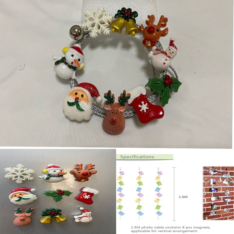 Câble magnétique argenté de 1.5M, corde pour cadre Photo, Art mural, corde suspendue, artisanat, chambre d&#39;enfants, support Photo, décorations d&#39;exposition: Cristmas