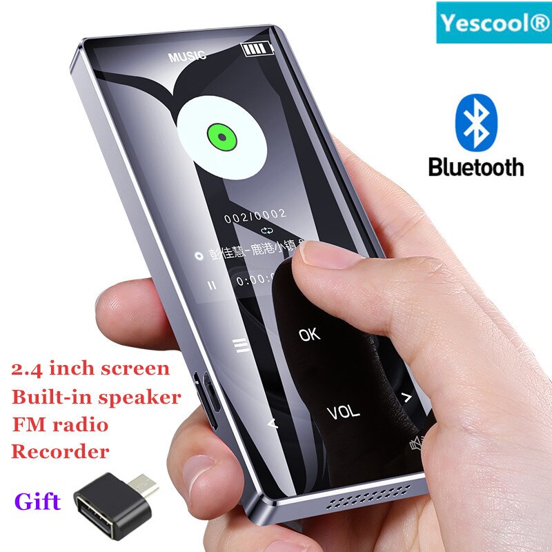 Nintaus  x2 lettore bluetooth  mp3 mp4 autosoitin kosketusnäyttö fm radio musiikki luento tallennin usb reproduktio mini urheilukävely: Default Title