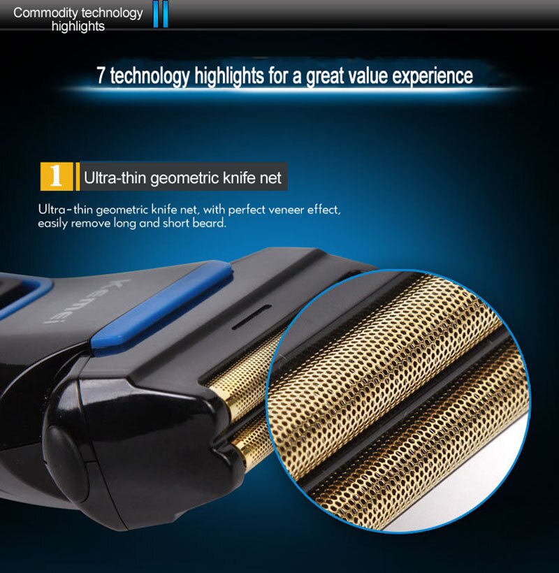 100-240V rasoir électrique alternative oeillet Rechargeable tondeuse Double lames pour hommes rasoir électrique Machine à raser 35D