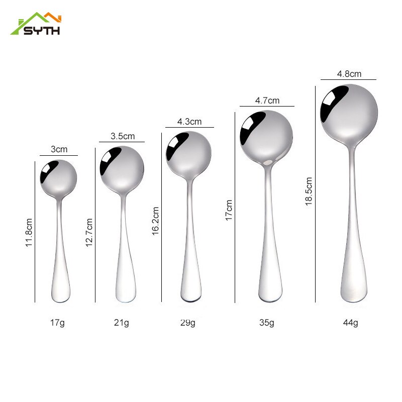 Thick stainless steel spoon High-end western tableware main round spoon Dessert spoon factory direct cute spoon