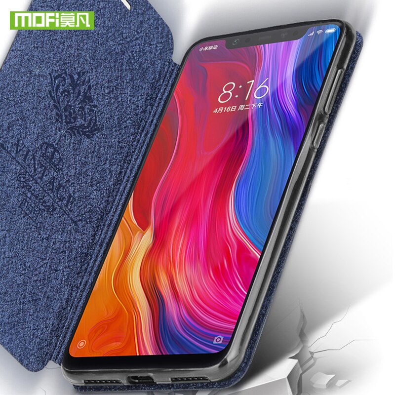 Voor xiaomi  mi 8 hoesje voor xiaomi  mi 8 lite hoesje siliconen flip leer voor xiaomi  mi8 hoesje originele mofi 360 schokbestendige hoes