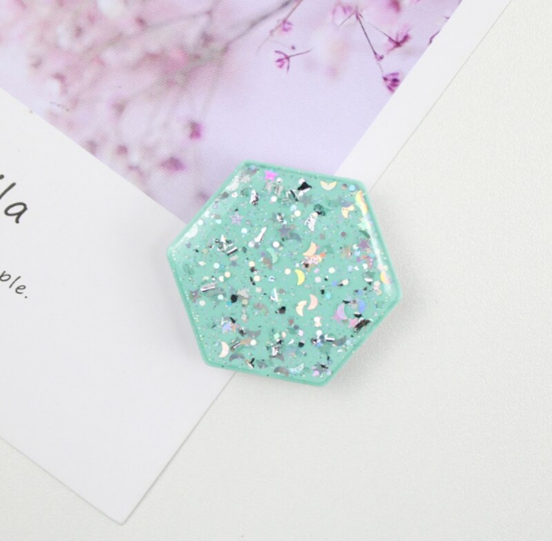 Zeshoekige gladde epoxy multifunctionele telefoonhouder met gripbevestiging, airbagbeugel voor mobiele telefoon en kleine tafel.: 6