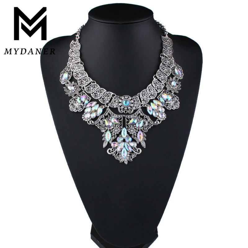 MYDANER-Collar grueso multicolor con diamantes de imitación para mujer, Gargantilla, joyería
