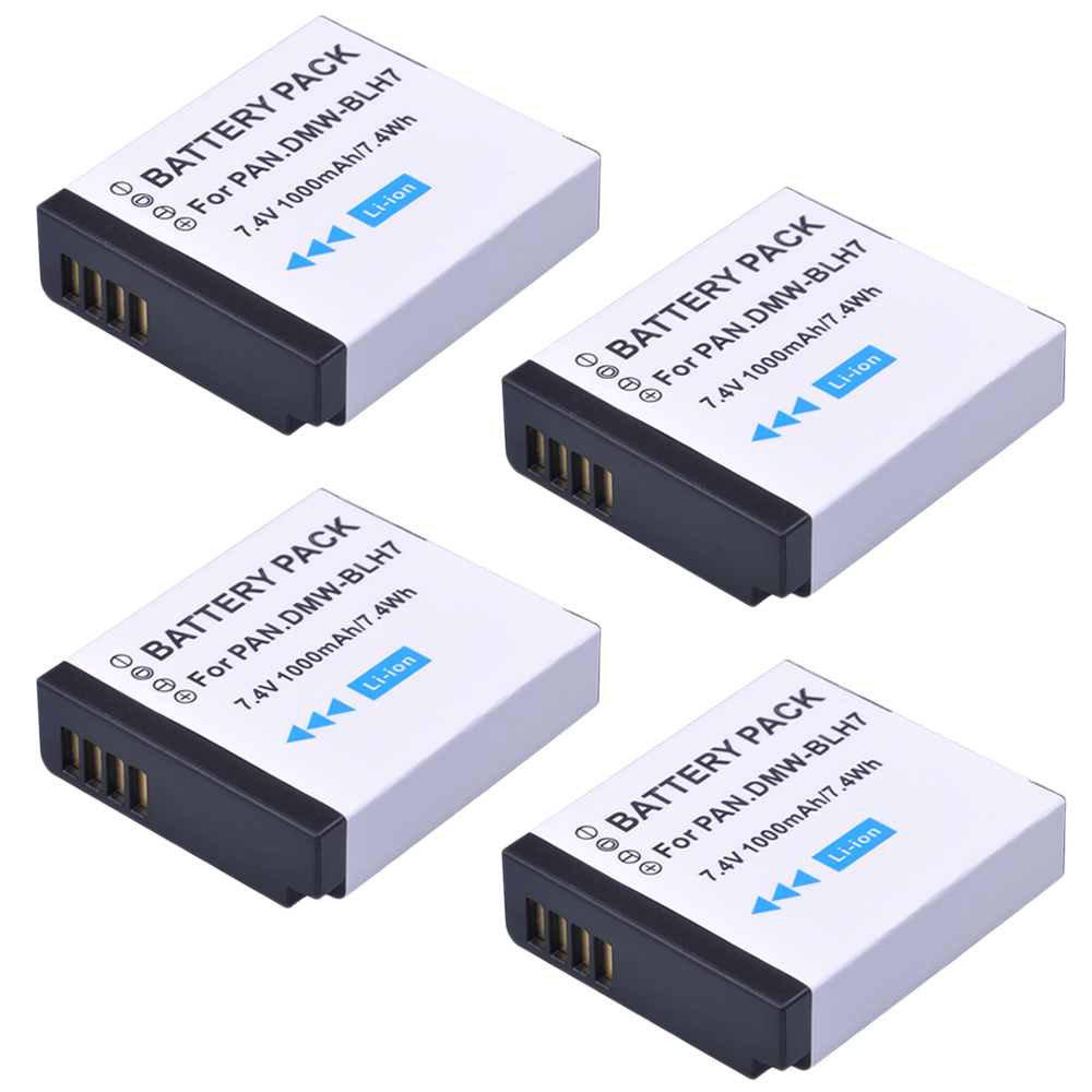 Batterie pour Panasonic Lumix 1000 DMW-BLH7 DMC-LX15, DMC-GM5 mAh, DMW BLH7E BLH7, pour modèles DMC-GF7,, GM1, GF8, GF9, LX10: 4Pc