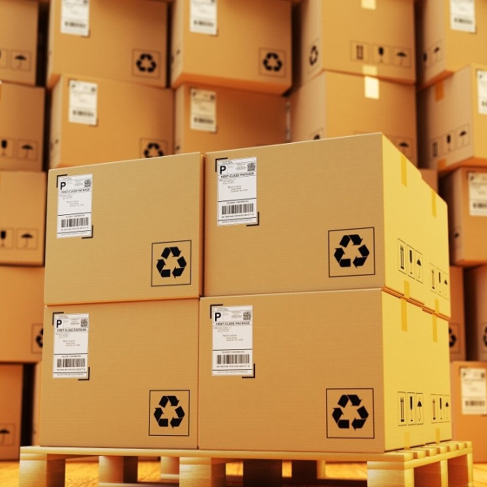 1000 Sheets Fan-Fold Direct Thermal Labels Label Paper Self-adhesive Mailing Labels Sticker for Thermal Label Printer