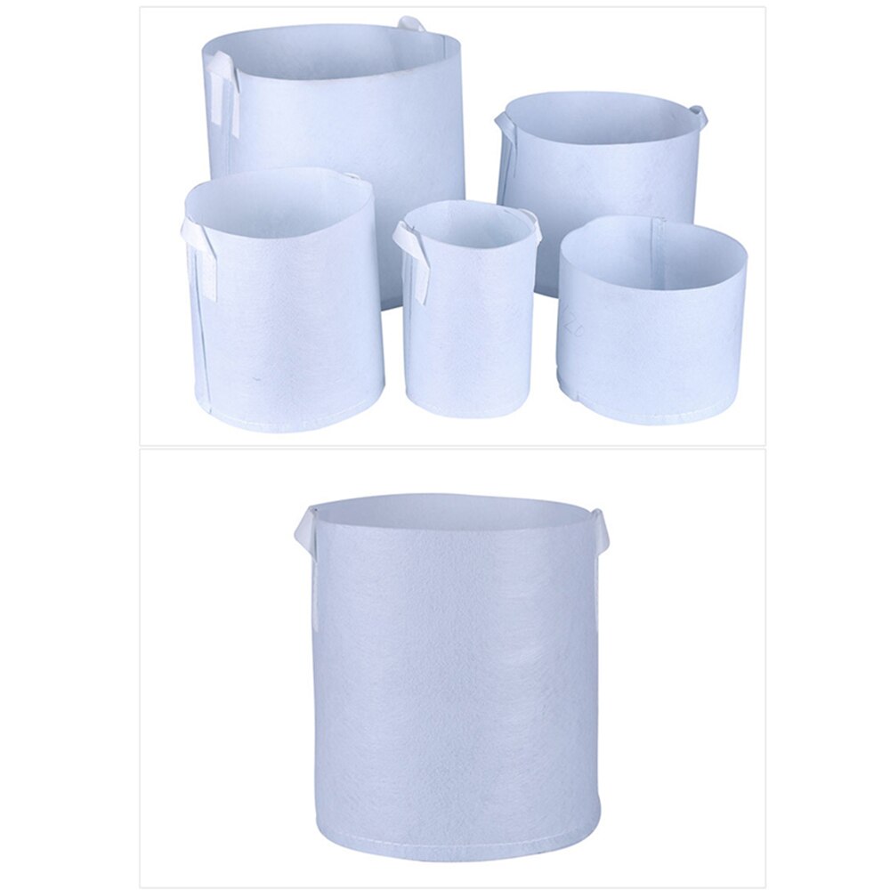 Bolsa redonda de tela blanca para planta de macetas, contenedor de raíces, bolsa de cultivo, contenedor de aireación, 7 tamaños, en oferta: 40cm x 35cm