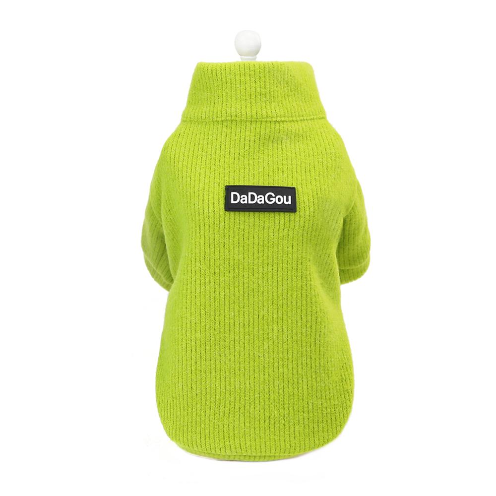 Dog Cat Sweater Kitten Puppy Classic Turtleneck Sweatshirt Knitwear Pet Autumn Winter Coat Clothes Apparel 4 Colors: Green   / S