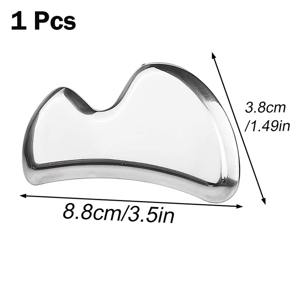 Juego de herramientas de masaje para raspar Gua Sha de acero inoxidable, para espalda, piernas, brazos, cuello, hombros y todo el cuerpo, 1/4/7 Uds.: Color vino