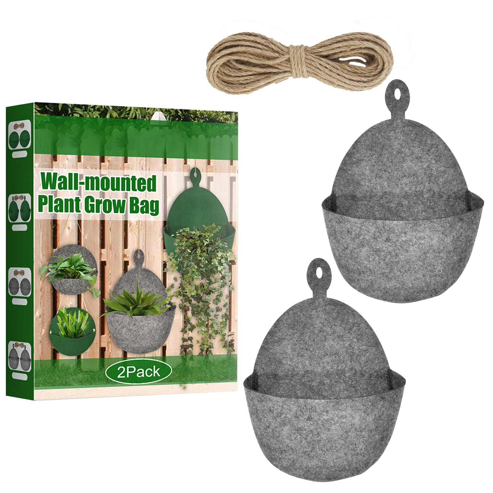 Worki robić uprawy roślin 2 paczki wiszące filcowe donica ogrodowa garnki pojemnik na kwiaty akcesoria robić domu na zewnątrz ogrodów: szary styl D