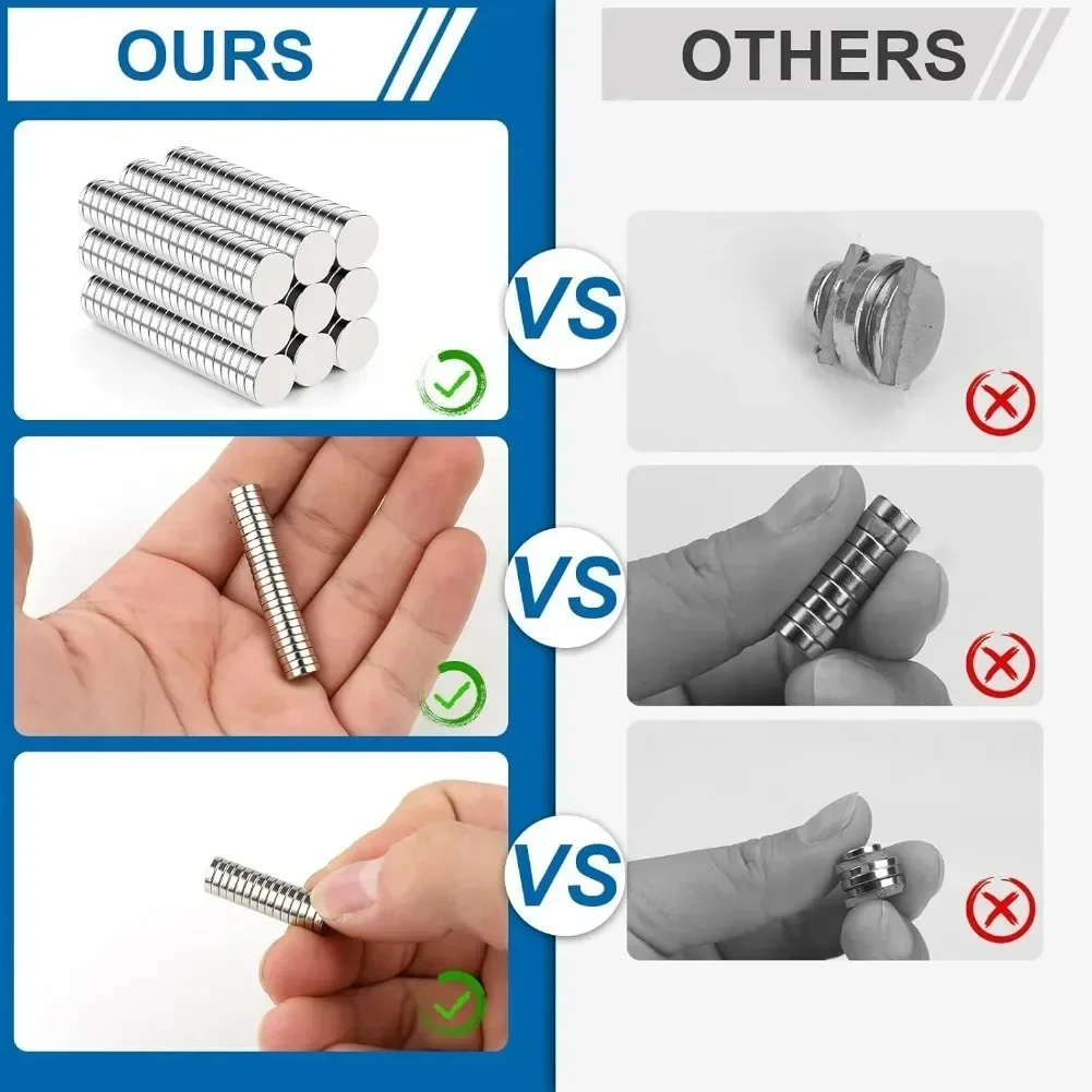 Super strong round magnets. powerful magnets for refrigerators, diy projects, construction, scientific research, crafts, and office use. super strong