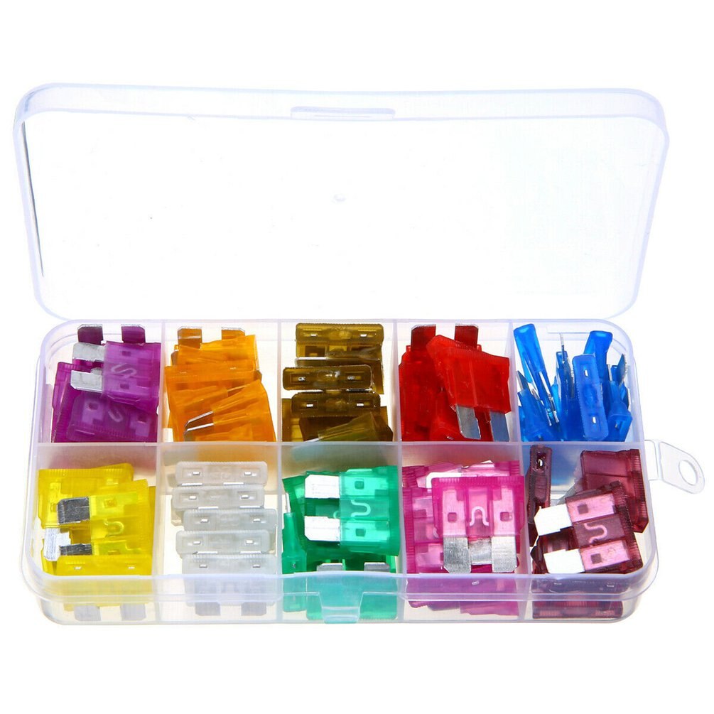 Fusibles para coche de hoja estándar de 12V, Kit de fusibles de hoja media para coche de , conjunto surtido de 3a-40A + Kit Extractor de 1 pieza 80 piezas