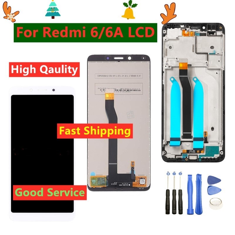 5.45 pollici Testato LCD per Xiaomi Redmi 6A tocco schermo Schermo LCD Digitizer assemblaggio con portafoto per xiaomi Redmi 6 schermo LCD