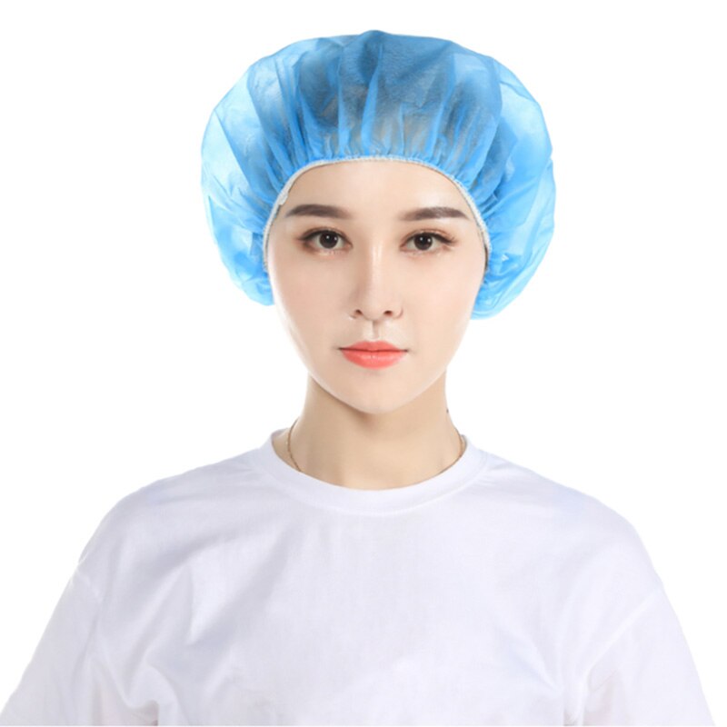 10PCS Non-woven Disposable Shower Caps Anti Dust Hat Women Men Bath Caps For Spa Beauty Hair Salon Bathroom Hotel Accessories: Blue