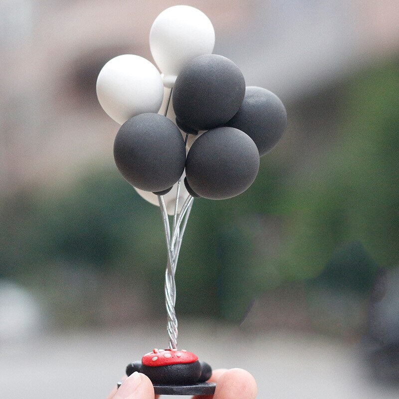 Cartoon Kleur Zachte Klei Reclame Ballon Decoratie Auto Accessoires Om Voor Meisjes Auto Decoratie Instrument Auto Accessoires: Grey-white  balloon